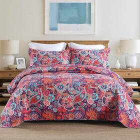 Visimisi 750250335673 Cotton Bedspread Quilt Sets Reversible Bedding Coverlet Comforter Paisle