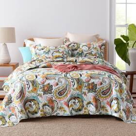 Visimisi 791137226400 Cotton Bedspread Quilt Sets Reversible Bedding Coverlet Comforter Paisle