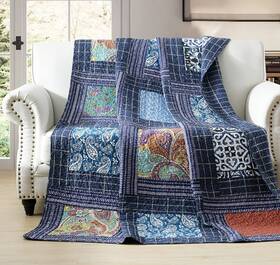 Vv1020468 Vivilinen Twin Size Patchwork Quilt Original Cotton Quilted Throw Blankets For Couch So
