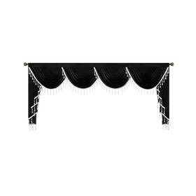 Cmqh19014bks110 Vogol Super Wide European Style Valances 110 Inches Waterfall Valance C