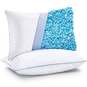Vvz 761325005995 Cooling Bed Pillows Queen Size Set Of 2 Shredded Memory Foam For