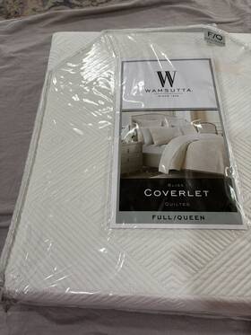 Wamsutta 734737466418 Bliss Quilted Coverlet Full/queen 90 Inch X 94 White