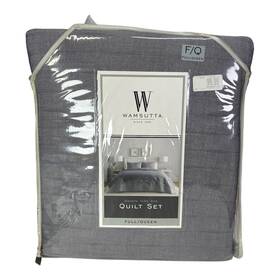 Wamsutta 734737623392 Dakota Yarn Dye 3-piece Full/queen Quilt Set Shams Denim Blue Cotton