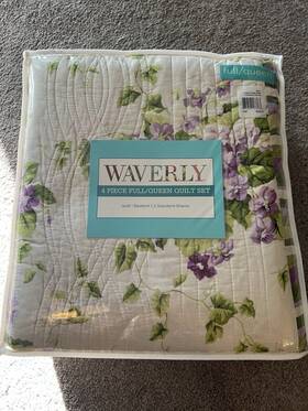 Waverly 885308163363 4 Piece Quilt Set Sweet Violets New