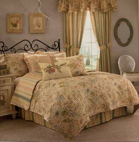 Waverly 885308226334 Cape Coral-coral 4 Piece Queen Quilt Set
