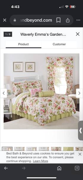Waverly 885308311221 Emmas Garden Modern Farmhouse Floral Reversible Bedspread 2 Shams