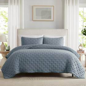Wdcozy-ck-001 Wdcozy Dusty Blue Cloud California King Quilt Bedding Set With Pillow Cal