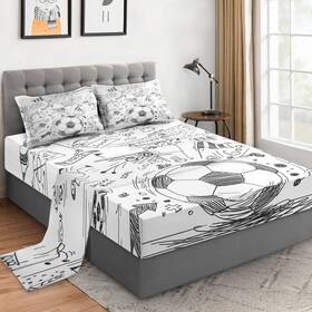 Lqq0824335-fpbs-ta Wecozy Twin Size 3 Pcs Bed Fitted Sheet Set With 14 Inch Deep Pocket Game Soccer Painti