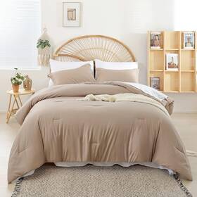 Bz-7p-ta-k Weigelia King Size Comforter Set Taupe 7 Pieces Comforters
