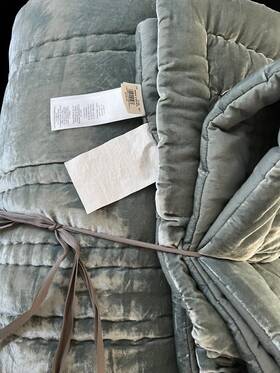 8725067 West Elm Nwot Velvet Queen Comforter Ocean Blue Green Teal New No Tags