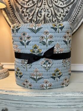9935666 West Elm Blossom Floral Print Full/queen Quilt Nwot Read