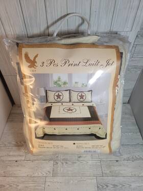 Wp3pwtlsa01k Western Peak 3 Piece Texas Lone Star Cabin Lodge Barb Wire Luxury Quilt King