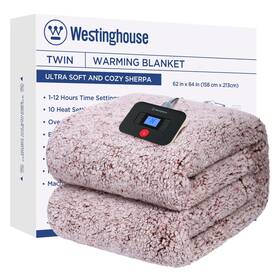 Jm-b0clrrnwms-rxx-new Westinghouse Electric Blanket Twin Size Soft Plush Sherpa Heated Wit