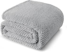 Wf-cg90104-lgr Whale Flotilla King Size Fuzzy Fleece Blanket For 90x104 In Light Grey