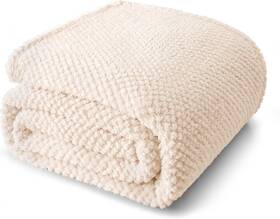 Wf-cg9090-wt Whale Flotilla Queen Size Fuzzy Fleece Blanket For 90x90 In Ivory