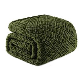 Wf-nc90104-ol Whale Flotilla Fuzzy Fleece King Size Blanket For 90x104 Inch Olive