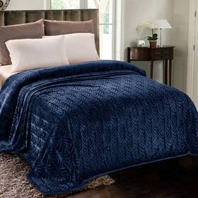 Wf-rz90104-zq Whale Flotilla Flannel Fleece King Size Blanket For 90 Inch X104 Navy Blue