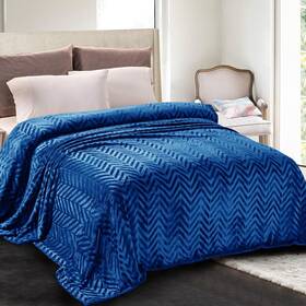 Wf-wx9066-bl Whale Flotilla Flannel Fleece Twin Size Bed Xl 90x66 Inch Royal Blue