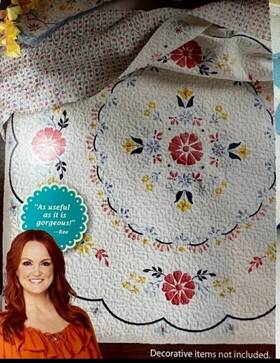 White 041808963494 Pioneer Woman Maize Medallion Quilt Queen Inch Multicolor Red Blue