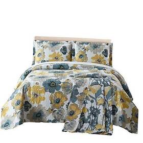 Wholesalebeddings 825624339462 Lightweight Coverlets Over-sized 3pc Quilt Set King/california King Leahanna