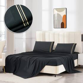 Wodfamy 755502869722 Full Bed Sheets Queen Size Soft Breathable Bedding Set 16 Inch Deep
