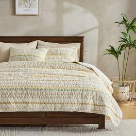 Wonderful 014113204545 100% Cationic Cotton Natural Design Quilt Setcozy And Breathable Comforter