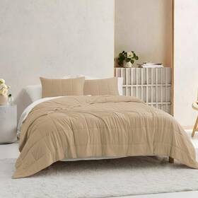 Wonderful 014113205573 Cloud Bedding Set King Size Box Stitch Quilt 3 Pieces Beige L