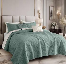 Wonderful 445001438453 Silky Satin Quilt Set 5 Pcs King Cooling Comforter Lightweight Summer Bedding
