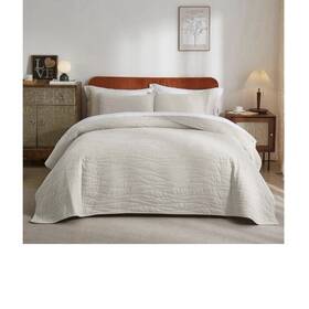 X004j93r09 Wondnuga Velvet Quilt 3 Pc Set King / Cali 106 Inch X96 - Crushed Wave New In Bag