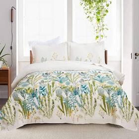 Ycosy 192408581004 Flower Bedspread Set King Size Bedding Reversible Floral Coverlets