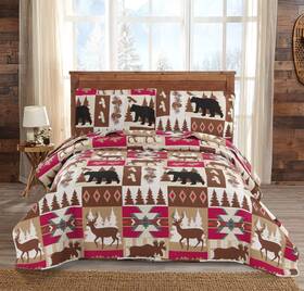 Ycosy 192408581318 Rustic Quilt Set Full/queen Size 90 Inch X90 Lodge Cabin Bed Spread Lightweight