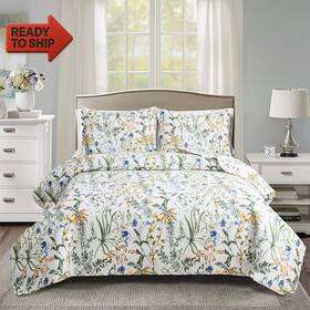Ycosy 705353151514 Floral Quilt Sets King Size Reversible Countryside Bedspread Coverlets Li