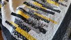 Yellow White Quiilt Quilt Large Black Modern Throw 60 76 Handmade