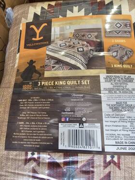 190604821009-p Yellowstone Ny 100% Polyester Microfiber Quilt And Sham Set 3 Piece