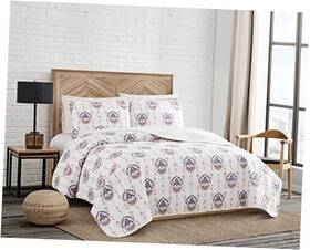 Lbz017519 Ymf Carpets Inc. Quilt Set 3-piece Size Sets With Pillow King Multi-color Paisley Ikat