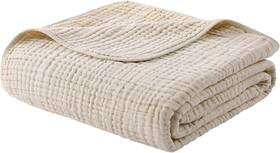 Fb-l-003 Yoofoss Muslin Blanket 100% Cotton Throw 50 Inch X 60 Apricot White
