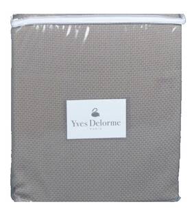899799 Yves Delorme Paris Maillon Platine King 100% Cotton Bedcover/coverlet Nwt Taupe