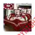 Zc1020 Tache Home Fashion King 6 Pc Comforter Quilt Set Floral Red Cream Festive North Star Velvety New