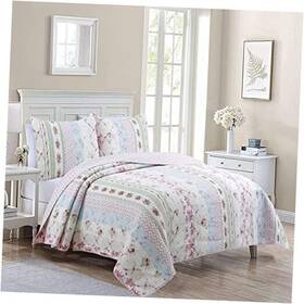 Bb010050103 Zhejiang Pujiang Vanburst Co. Ltd 100% Cotton 3 Piece Quilt Bedding Set Shabby Chic Floral King Vintage Rose