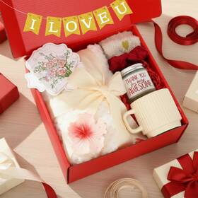Tv-zopeal-2617 Zopeal Valentine Birthday Gifts Baskets For Women With Custom 260 Ml Red