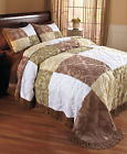 Zytfoutabm Unbranded Natural Color King Comforter Chenille Patchwork Bedspread Home