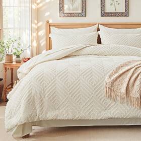 Zpus23cf07cr8888 Zzlpp Queen Comforter Set 7 Pieces Cream Tufted Bed In A Bag With