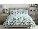Nip Waverly Treillage Trellis Blue White Floral King Bedspread Set 3PC. Fixed Price $187.99.