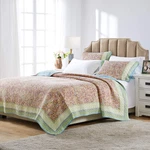 Greenland Home Fashions Palisades Modern Floral Bordered Cotton Bedspread Set. Fixed Price $160.02.