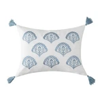 Cabana Stripe Blue Embroidered Medallion Pillow 14X18 - Levtex Home. Fixed Price $44.99.
