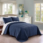 Quilt Set Full/queen Navy - Oversized Bedspread Soft Microfiber Lightweig. Fixed Price $66.56.