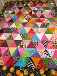 Patchwork Quilt Throw Handmade 64X74 Triangle Diamonds Twin Single. Fixed Price $60.00.