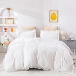 Cottonight White Comforter Set King Bedding Ruffle.... Fixed Price $93.92.