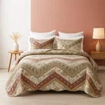 Dada Bedding Bohemian Rustic Red Sage Green Chevron Floral Quilted Bedspread Set. Fixed Price $85.49.