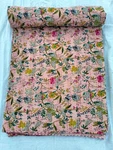 Indian Handmade Cotton Kantha Quilt Block Print King Size Bedspread Blanket. Fixed Price $76.99.